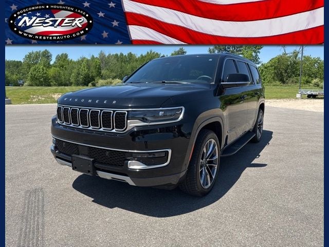2022 Jeep Wagoneer Series II in Diamond Black Crystal Pearlcoat — front three-quarter view