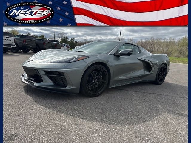 2022 Chevrolet Corvette Stingray in Hypersonic Gray Metallic — front three-quarter view