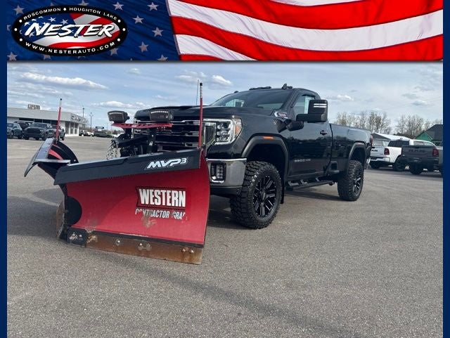 2022 GMC Sierra 3500HD SLE in Onyx Black — front three-quarter view