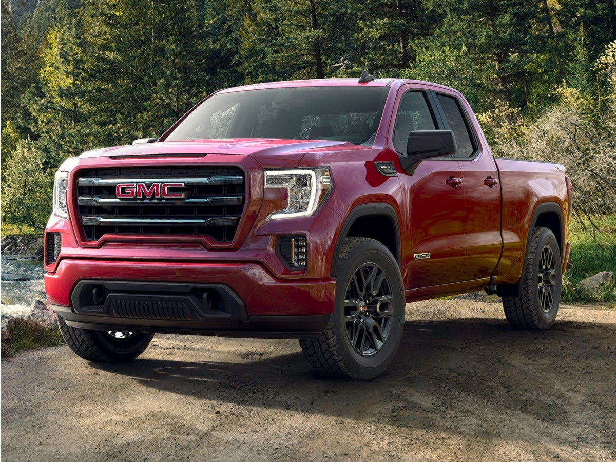 2019 GMC Sierra 1500 Elevation in Summit White — front three-quarter view