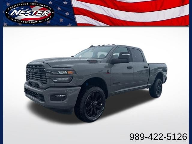 2026 RAM Ram 2500 RAM 2500 BIG HORN CREW CAB 4X4 6'4' BOX in Ceramic Gray Clear-Coat Exterior Paint — front three-quarter view