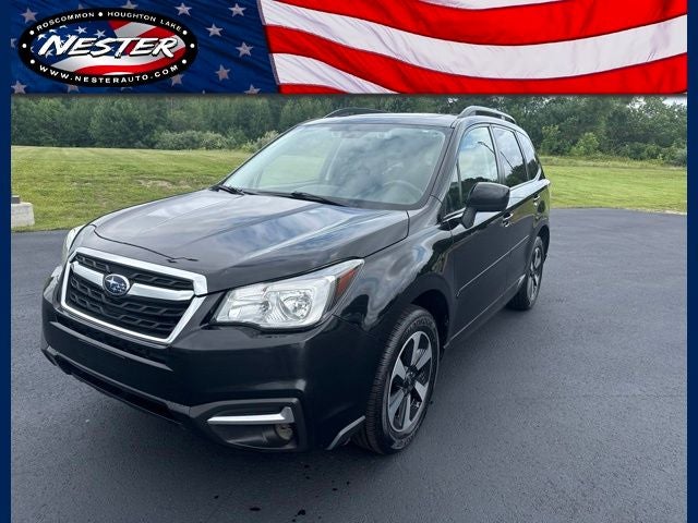 2017 Subaru Forester 2.5i Premium in Crystal Black Silica — front three-quarter view